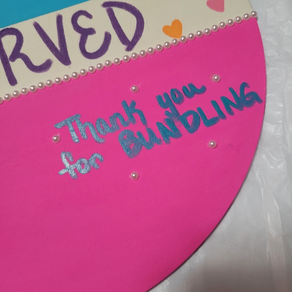 NOT FOR SALE Hand Painted Reserved Sign For Live Show Host - Picture 3 of 5